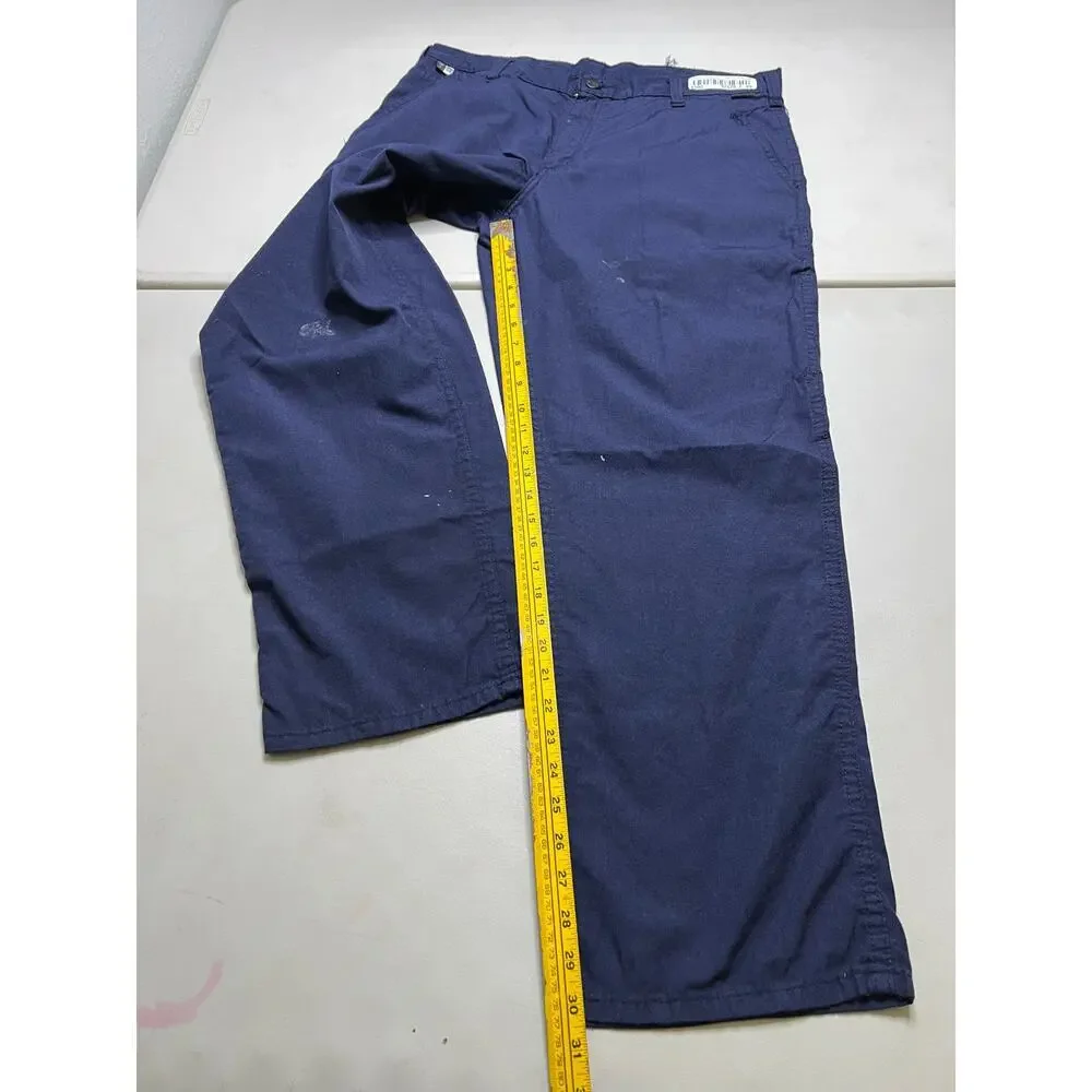 Carhartt FR Blue Men 36x32 Work Pants Y2K utility Retro distress casual outdoors